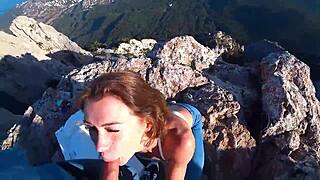 i risk it all for public cliff ride with tight amateur beauty