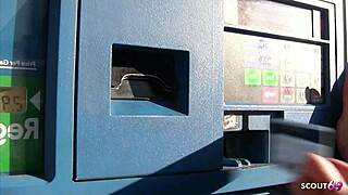 Big tits cougar wife risks public parking quickie with stranger's huge cock 🚗💦