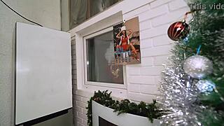 Santa's Naughty Christmas Anal Gift for Monika Fox with Squirt and Cum