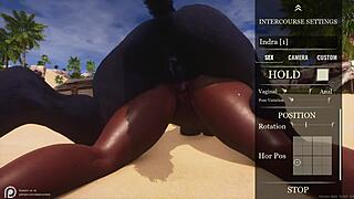 Curvy Black MILF Indra Squirts on Wolf-Dressed Cock Hard