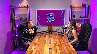 redhead milf domme commands in see-through lingerie stripping teasing and dominating with bdsm prowess