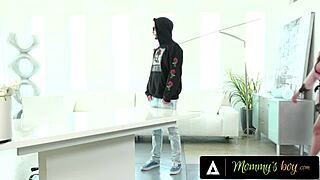 i watch stacked milf dee williams oil up hung stud's cock during nuru