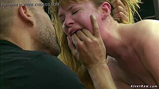 BOUND SLAVE PUNISHED with HARD FUCKING in PUBLIC SHOP BDSM BONDED!