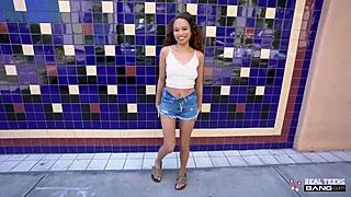 Beautiful Petite Ebony Teen Cecilia Lion Fucked Hard Interracially Cowgirl Style