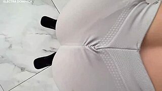 brazilian maid's huge ass in heels drives me wild as i soak her pussy voyeur style