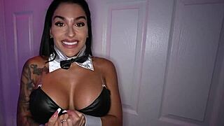 while hubby's watching, this wife takes bbc bent over at the party