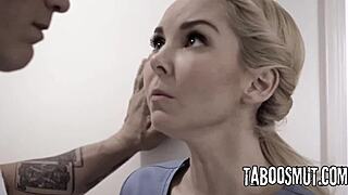 petite blonde teen threesome with masseuse and husband