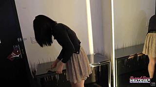 skinny brunette ashley wolf teases trimmed pussy with vibrating toy