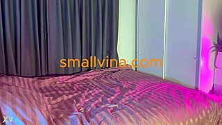 thai petite boldly dances stripping small tits on bed