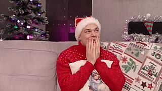 it's a christmas miracle this giant cock didn't rip my skinny wet tattooed pussy apart