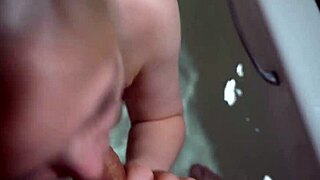 innocent bath time hides dirty blowjob craving
