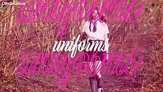 A hot teen gives intense POV outdoor blowjob in public thrill.