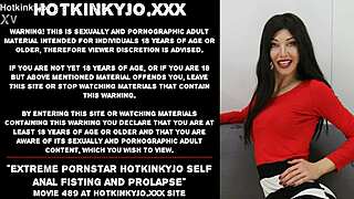 hotkinkyjo pushes limits with self anal fisting prolapse