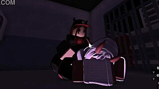 innocent looking demon girl chokes on monster cock in dominating deepthroat