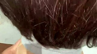 Brunette girlfriend bends over bathroom sink for quick creampie doggystyle party fuck