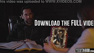 Horny priest bends curvy teen over railing perfect ass in hard anal