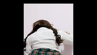 Mexican schoolgirl masturbates wet pussy to orgasm after class voyeur style