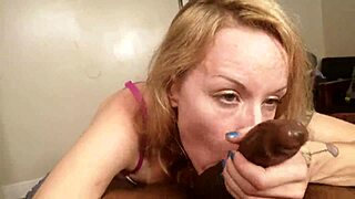 Stoner Blonde Big Tits Sucks Black Cock For More Weed