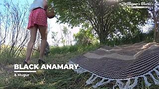 black anamary gets fucked hard in outdoor nature spot