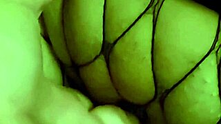 beruka squirts from fingering shaved pussy in fishnets