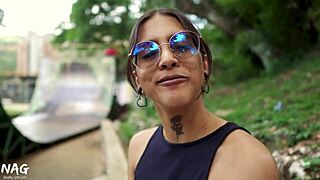 Hey check this huge ass milf flashing fat body in public park interview