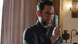 Horny priest bends curvy teen over railing perfect ass in hard anal