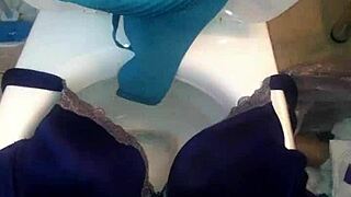 40dd bra babe drenched in hot panties cumshot