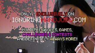 Horny blonde's oily gloryhole ruined orgasm explosion