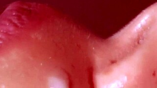 Watch sexy japanese babe swallow cum in closeup blowjob frenzy!