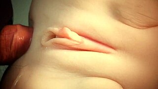 Close-up pounding of shaved white ass with big toys