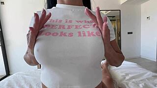 latin babe caught topless fucks wildly