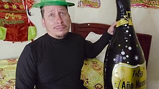 perverted guy demands big ass blowjob new years