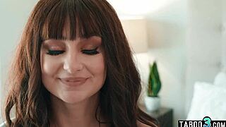 petite stevie moon's small tits jiggle early morning deepthroat on big cock