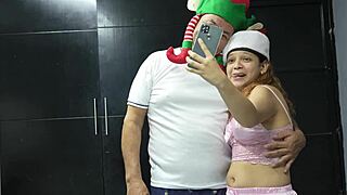 horny man thrilled by curvy babe's sweet bedroom caresses