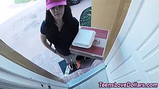 Real amateur teen takes massive facial cumshot