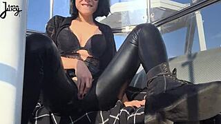 Brunette Babe Rides Dildo On Ferris Wheel Public Squirt Show