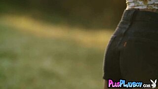 Anetta Keys Strips Teasing Medium Tits in Grass Seductively