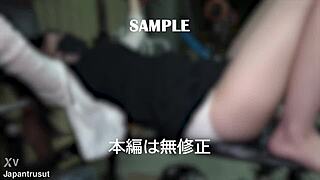 slender japanese housewife licked in homemade muscle room