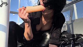 Brunette Babe Rides Dildo On Ferris Wheel Public Squirt Show