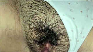 POV Close-Up Tight Wet Hairy Pussy Tease and Moan Session