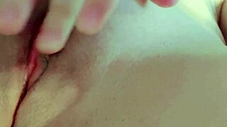 petite latina teen fingers her extra tight wet pussy closeup