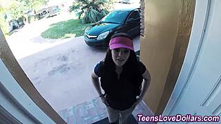 Real amateur teen takes massive facial cumshot