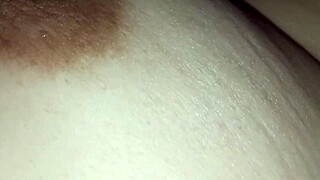 BRUNETTE SQUEEZES MILK FROM HUGE NATURAL TITS INTO LATTE