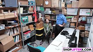 shoplifting teen caught and picks monster cock over cop punishment