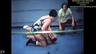 Intense mixed nude wrestling action showdown