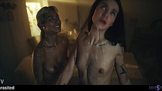 Girl chats up friend for intense scissoring squirt session trailer