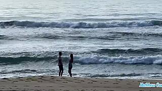 Argentinian beach slut begs for rough cock in wet pussy after swallow