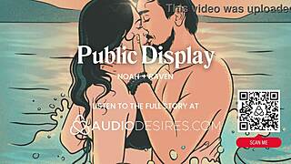 Bold public beach couple pounds waves with teasing dirty talk roleplay