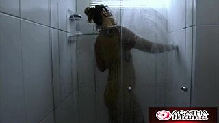 Agatha squirts in spectacular orgasm after intense workout session