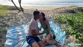 Argentinian beach slut begs for rough cock in wet pussy after swallow